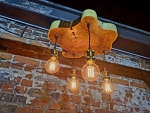 Lampa loftowa z plastra robinii akacjowej