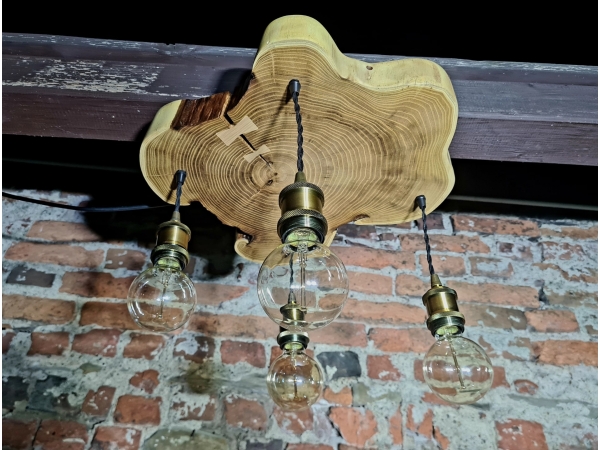 Lampa loftowa z plastra robinii akacjowej