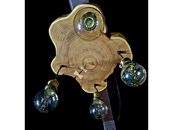Lampa loftowa z plastra robinii akacjowej