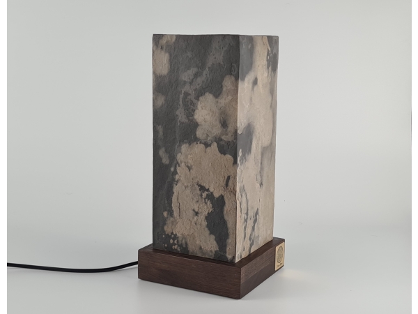 Lampa Kamienna CUBE szara