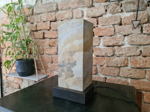 Lampa Kamienna CUBE Piaskowa